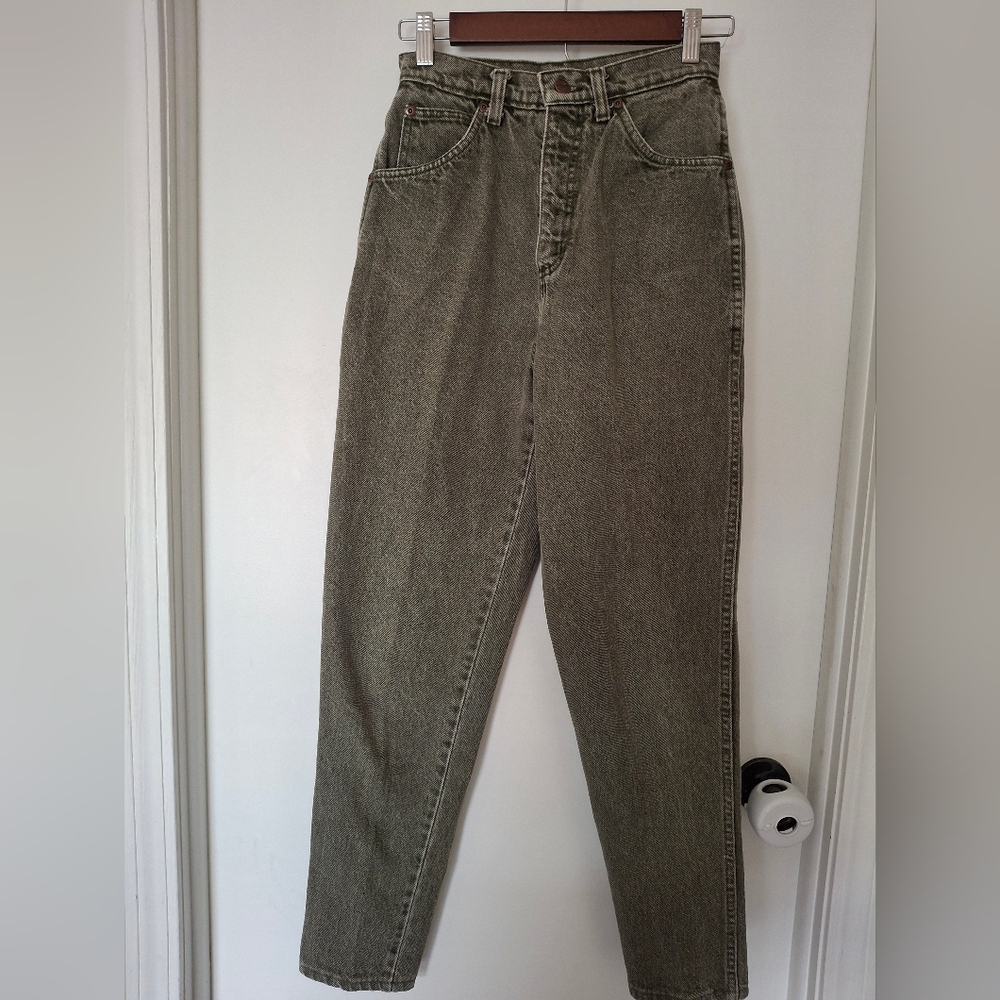 Lands' End Vintage Women's High Rise Jeans in Olive Size 4P 26" Waist, 28" Long